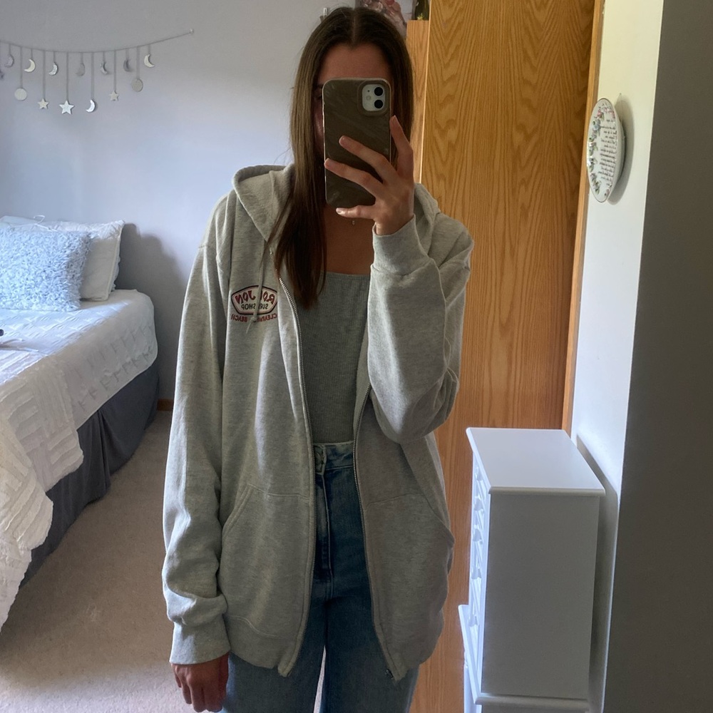 Ron Jon Heather Gray Zip-Up Hoodie